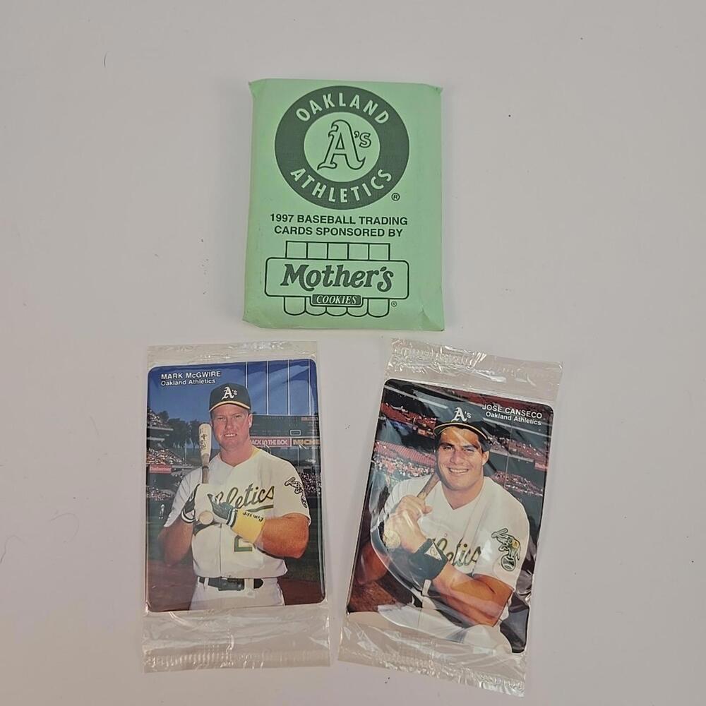 1997  & McGwire and Canseco Oakland Athletics Mothers Cookies Cards Team Set